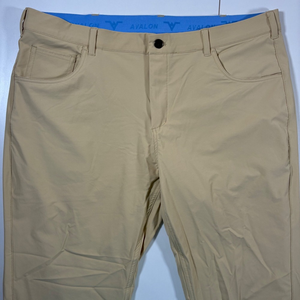 Avalon Golf Tour Pants‎ 38x32 Tan Khaki Technical Stretch Performance
